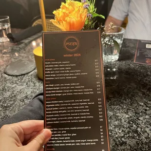 sushi and sashimi, menu