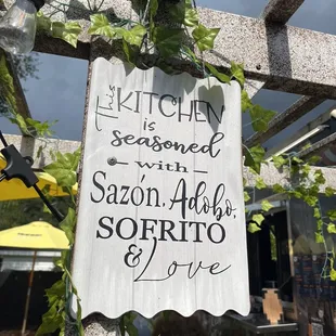 a sign for a restaurant