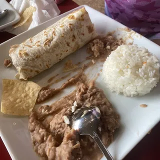 Kids Bean & Cheese Burrito Platter