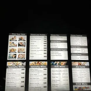 Updated menu with prices