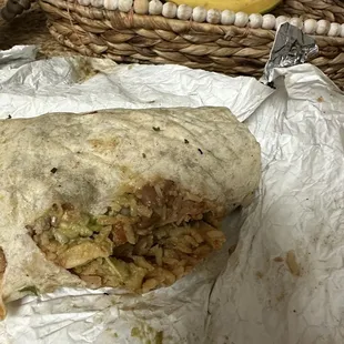 Horribly wrapped cold burrito.