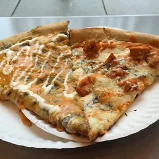 Burrito and the buffalo chicken.