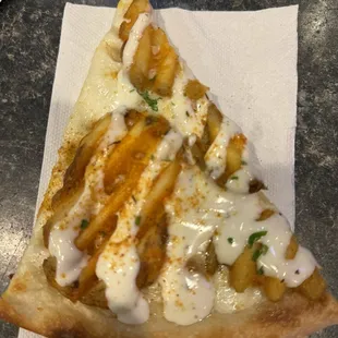 waffle fries and ranch pizza