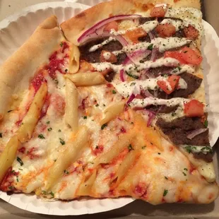 Penne marinara and Gyro pizza!