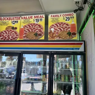 Menu and Drinks $1.50 cans  $3.99 Liter