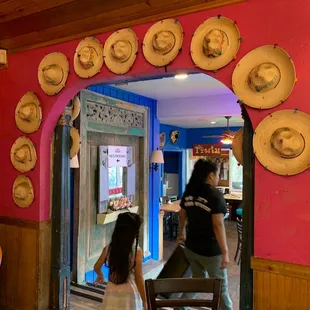 the entrance to the restaurant