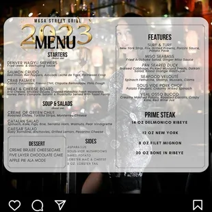 What we were told the menu was going to be when we made the reservation