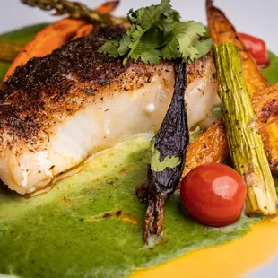 Freshly presented Chilean Sea Bass from another angle