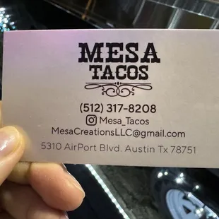 Food truck contact and social media information