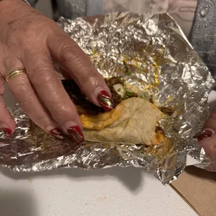 Barbacoa in corn tortilla