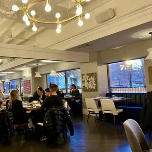 The main dining room is spacious. We like to sit in a booth when they are available.