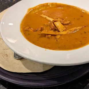 "chicken tortilla soup with fresh cilantro and tortillas"...kinda missed the mark