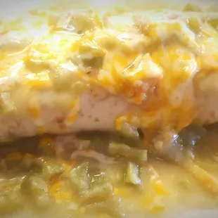 Green Chile and cheese breakfast burrito.