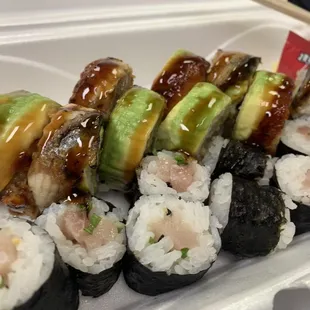 Dragon roll and Negi Hamachi Roll