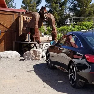 A very strange gorilla statue outside (?)