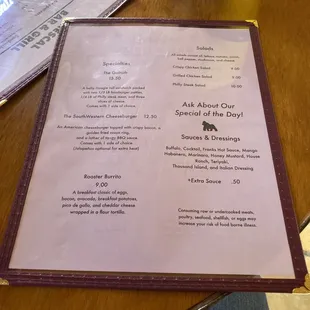 menu