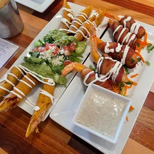 Appetizers  Flautas &amp; Bacon Wrapped Camaro