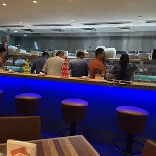 Close up view of open kitchen