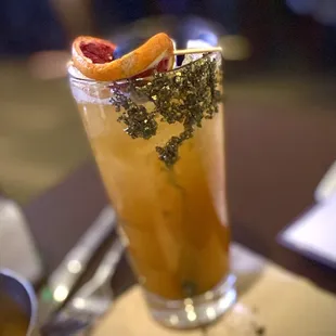 a glass of orange juice