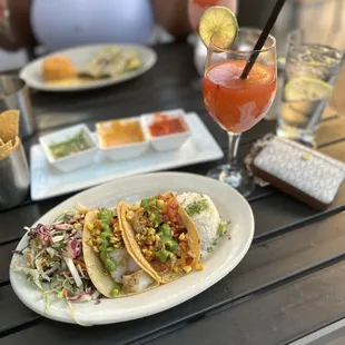 Our plates  Drink: The Brandon