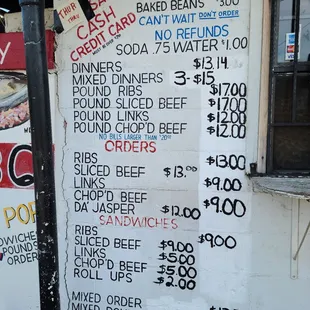 Meshacks menu as of 20210815