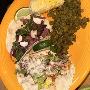 Tacos, Street Corn, Grilled Cactus