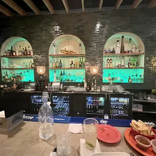 the bar area