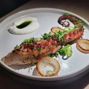 Charred octopus was delectable.