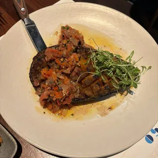 CHARRED EGGPLANT AND SALATA HARA