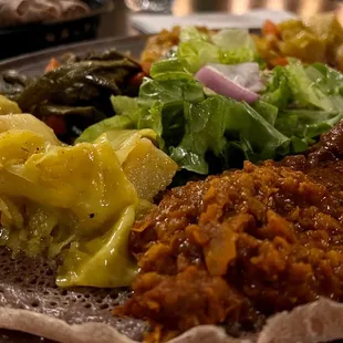 Veg and meat combo together