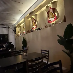 Updated interior is warm and intimate