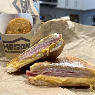 a ham and cheese sandwich