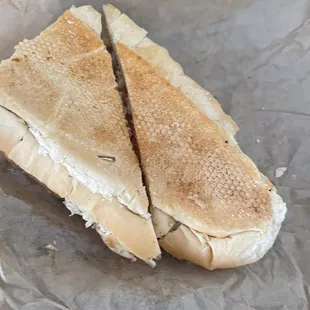 a sandwich cut in half