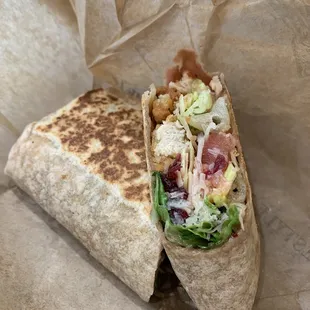 Chicken and cranberry wrap!