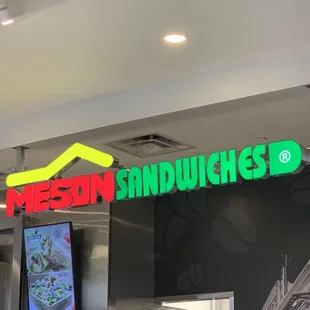 a sign in a restaurant