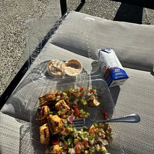 The best salad and chicken kabob!