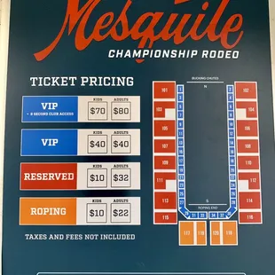 Ticket prices posted outside the box office.