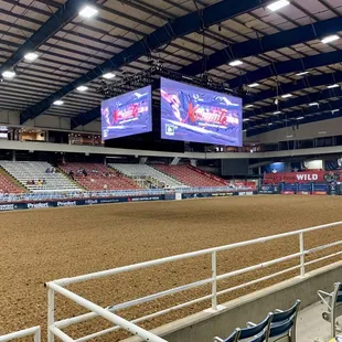 Getting an early view inside the arena.