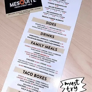 menu