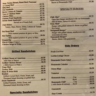 Menu. Prices have gone up. Need to print new menus.