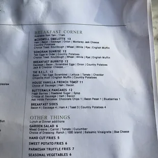 menu