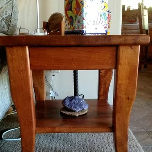 Front view of end table, drawer is not obvious.