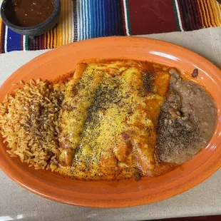 3 Beef Enchiladas …. $9.99