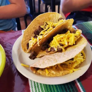 Crispy beef tacos.