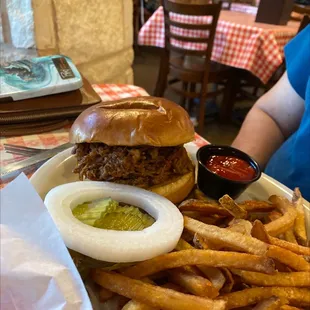 Chopped beef sandwich