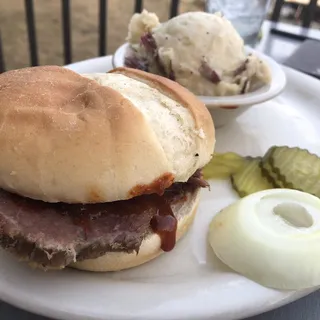 Sliced Brisket Sandwich