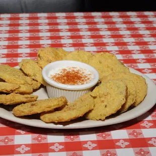 Fried Green Tomatoes with homemade ranch dressing