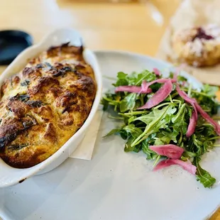 Mushroom, spinach &amp; goat cheese strata