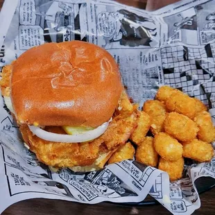 Breaded Tenderloin with tots! omg. The best.