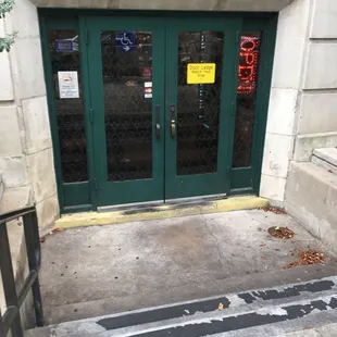 the entrance to the restaurant